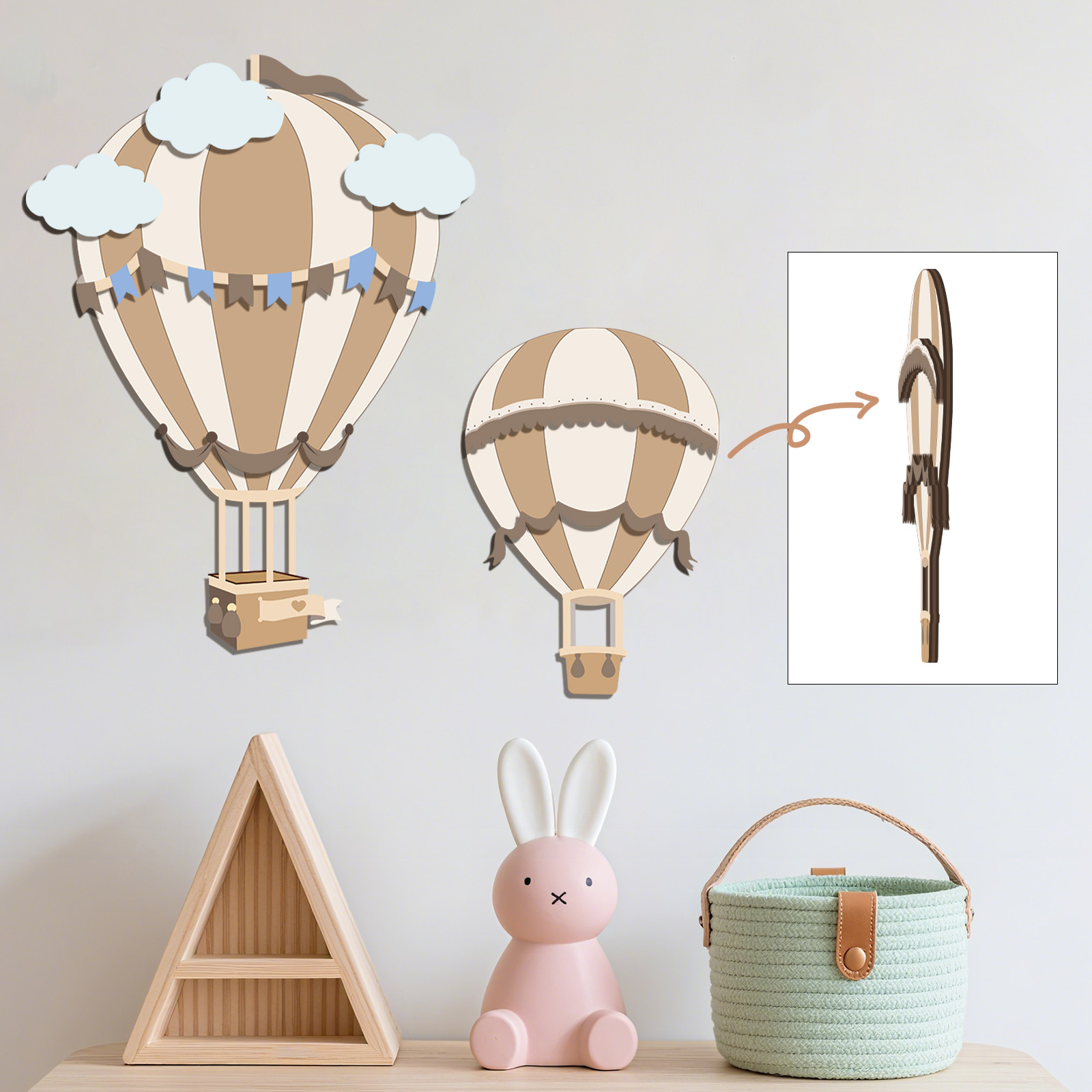 Baby Nursery Neutral - Нейтральный деревянный настенный декор в виде