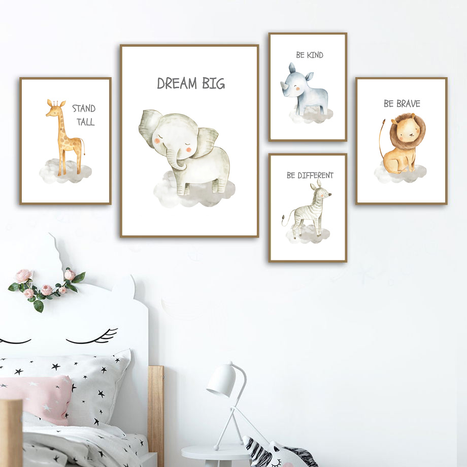Baby Nursery Mirror - Детская настенная живопись на холсте Лев