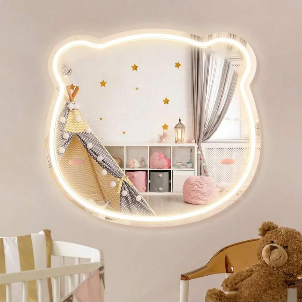 Baby Nursery Mirror - Неоновая вывеска в форме медведя с