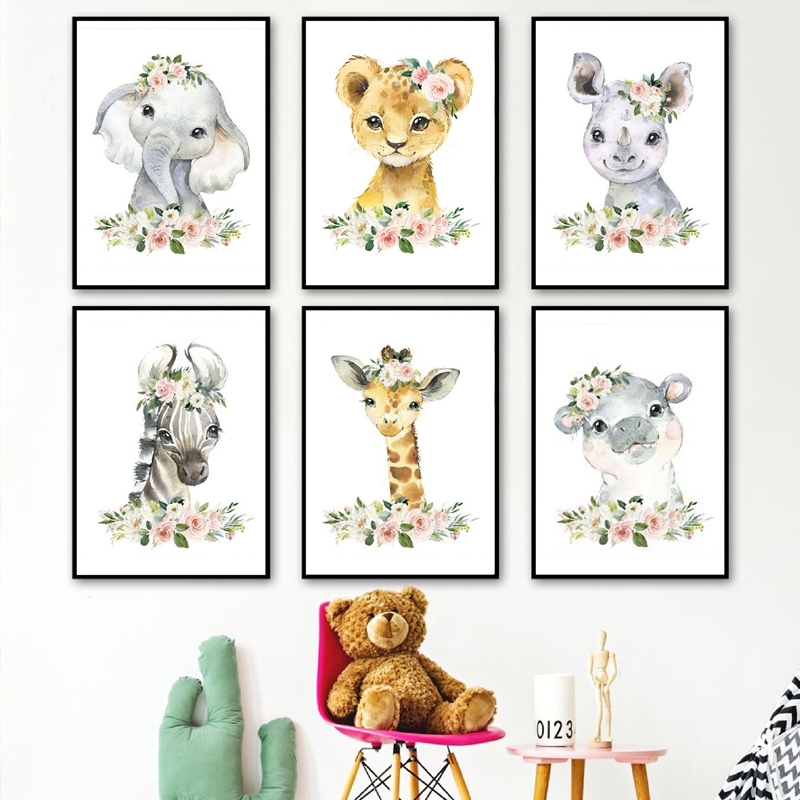 Постеры с цветочными узорами и – обзор и цена Baby Nursery Animal Prints