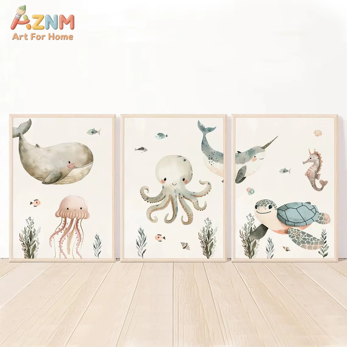 AZNM Картина на холсте с милым – обзор и цена Baby Nursery Animal Prints