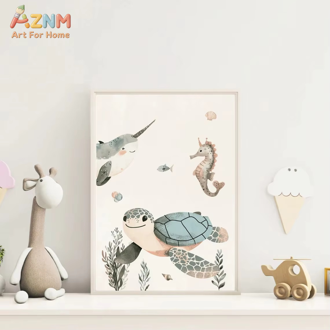 AZNM Картина на холсте с милым – обзор и цена Baby Nursery Animal Prints