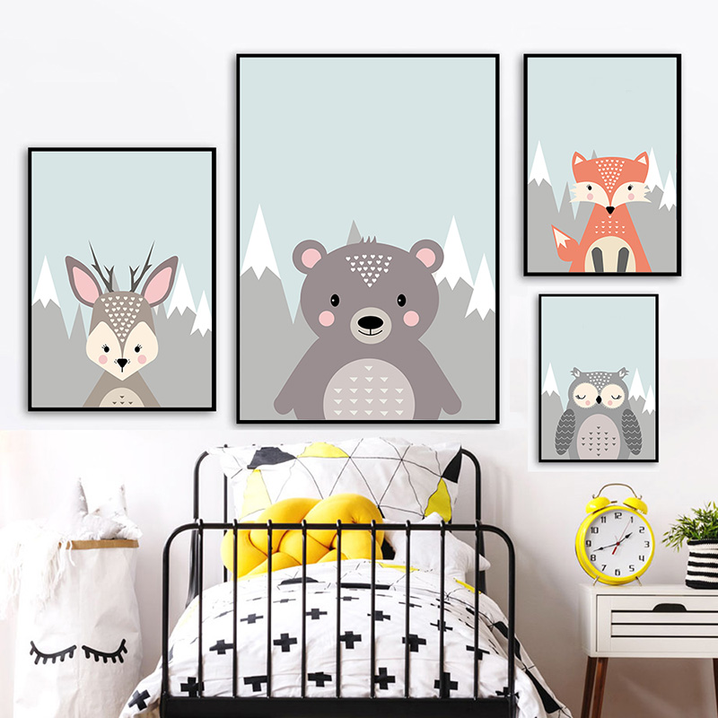 Лесные животные, принты плакат – обзор и цена Baby Nursery Mirror