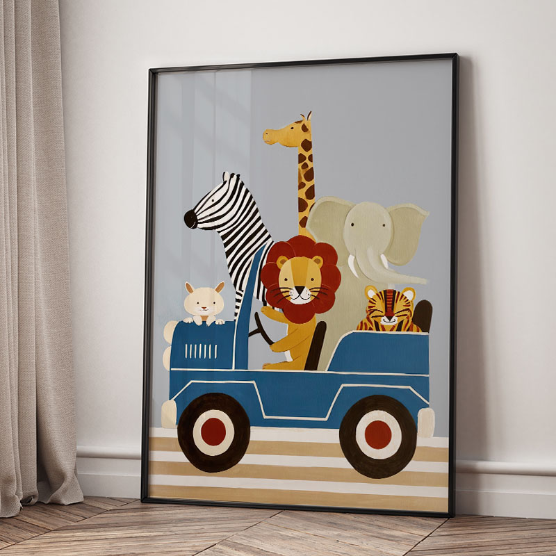 Забавные мультяшные животные:  – обзор и цена Baby Nursery Artwork