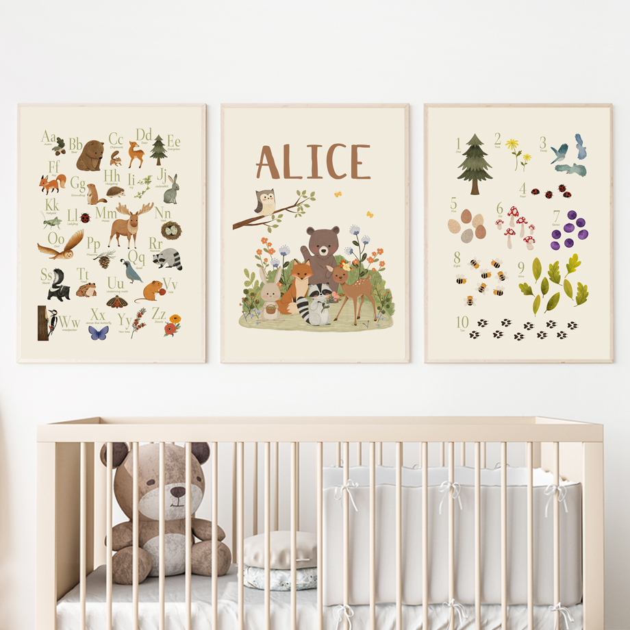 1 шт. безрамный холст с милыми – обзор и цена Baby Nursery Animal Prints