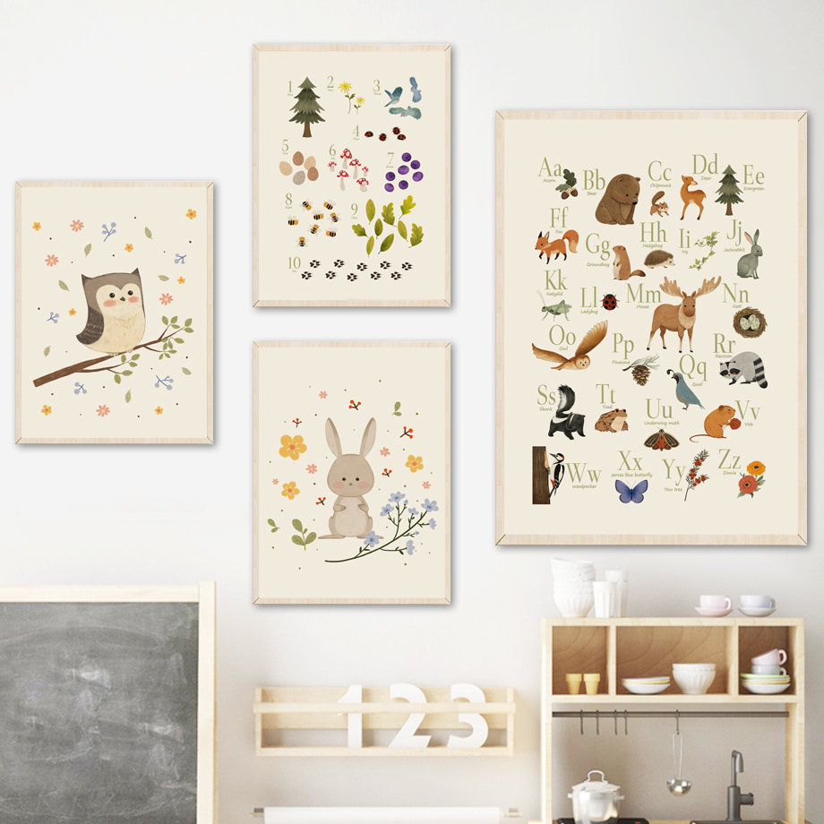 1 шт. безрамный холст с милыми – обзор и цена Baby Nursery Animal Prints