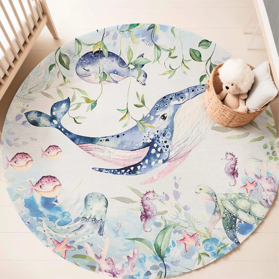 Круглый ковер с изображением м – обзор и цена Baby Nursery Animal Prints