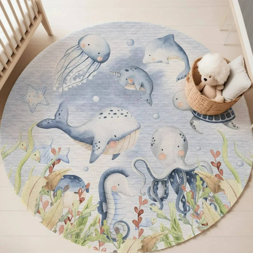 Круглый ковер с изображением м – обзор и цена Baby Nursery Animal Prints